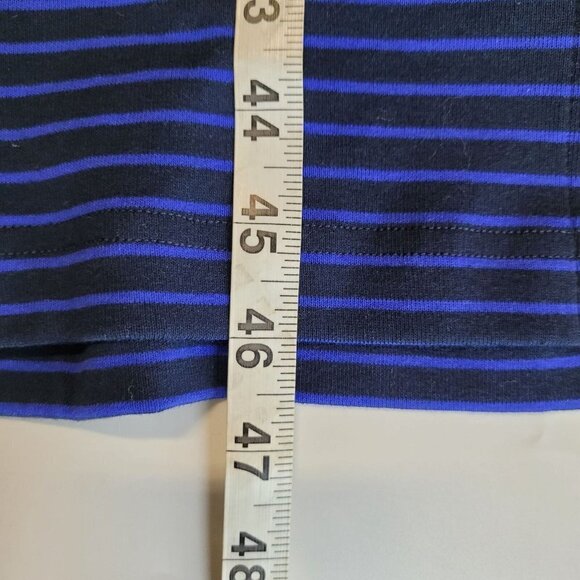 Melloday Women's Blue Black Stripe Long Sleeve Mid Length Dress Size S NWT - Picture 10 of 10